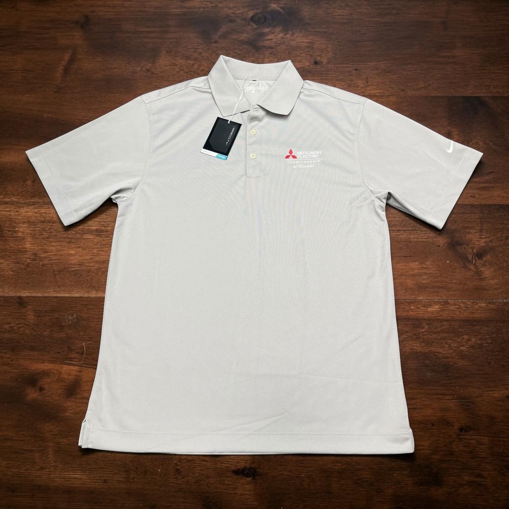 NEW Nike Golf Dri-FIT Polo Shirt Mens (S) Grey Mitsubishi Electric Championship